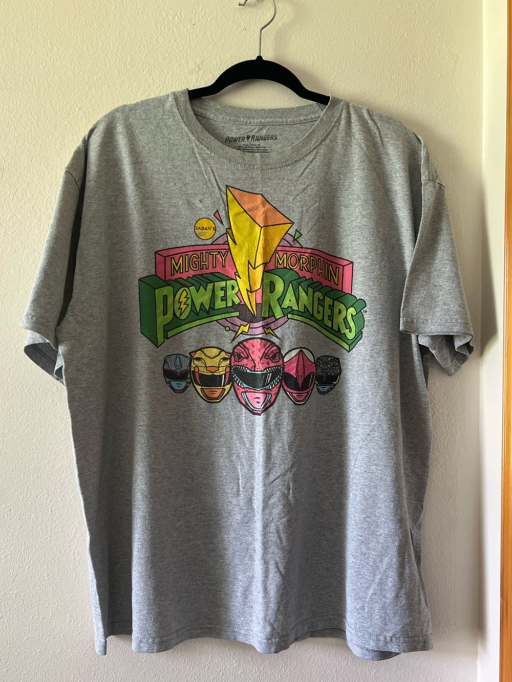 Power Rangers Grey T-Shirt w/ Colorful Logo
